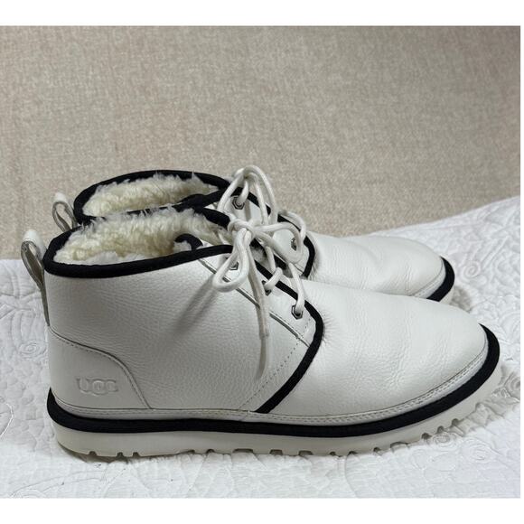 UGG Men 11 White Neumel Leather Wool Blend Lined Lace Up Chukka Boot Casual Wear main image 9